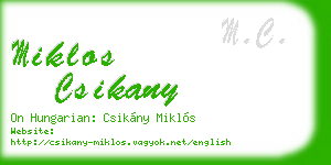 miklos csikany business card