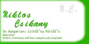 miklos csikany business card